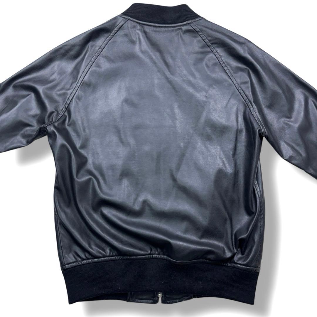 ブラック コムデギャルソン フェイク レザー ジップ ブルゾン M 黒 メンズ