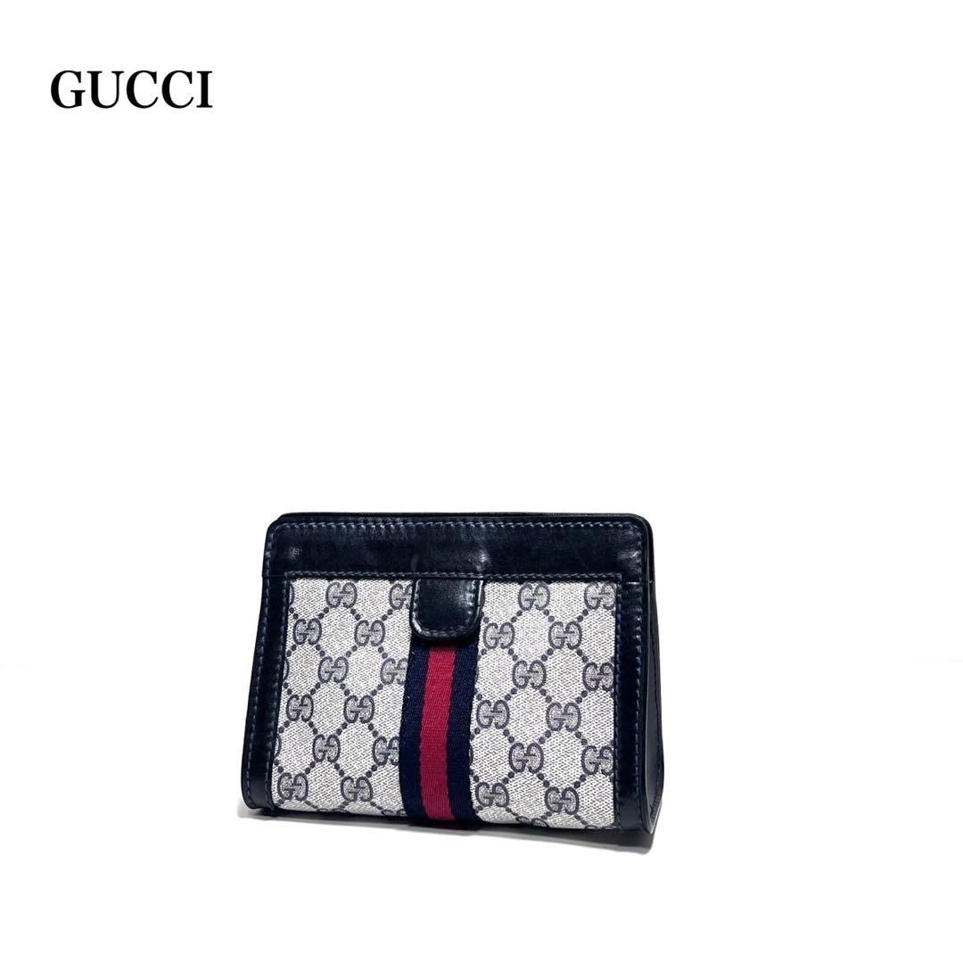 【美品】OLD GUCCI グッチ italy製/シェリーライン/クラッチバッグ
