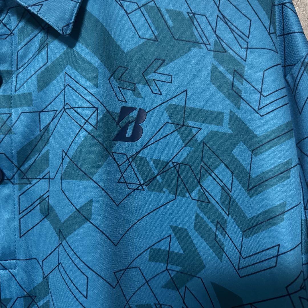 BRIDGESTONE GOLF ブリヂストンゴルフ 総柄 長袖 ポロシャツ