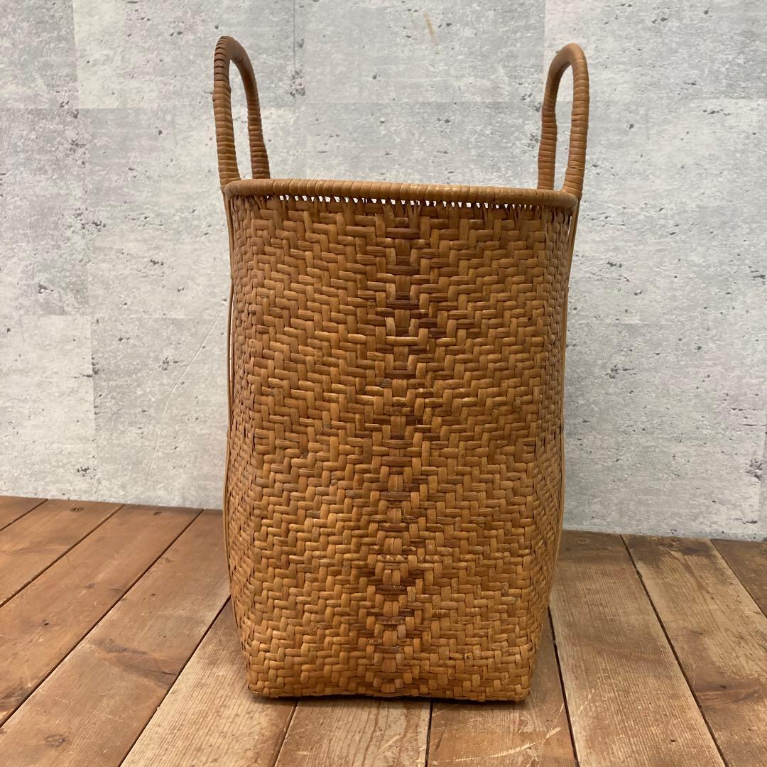 ヴィンテージ 竹かご 籠 カゴ かごバッグ 大きめ 大容量 バッグ バスケット
