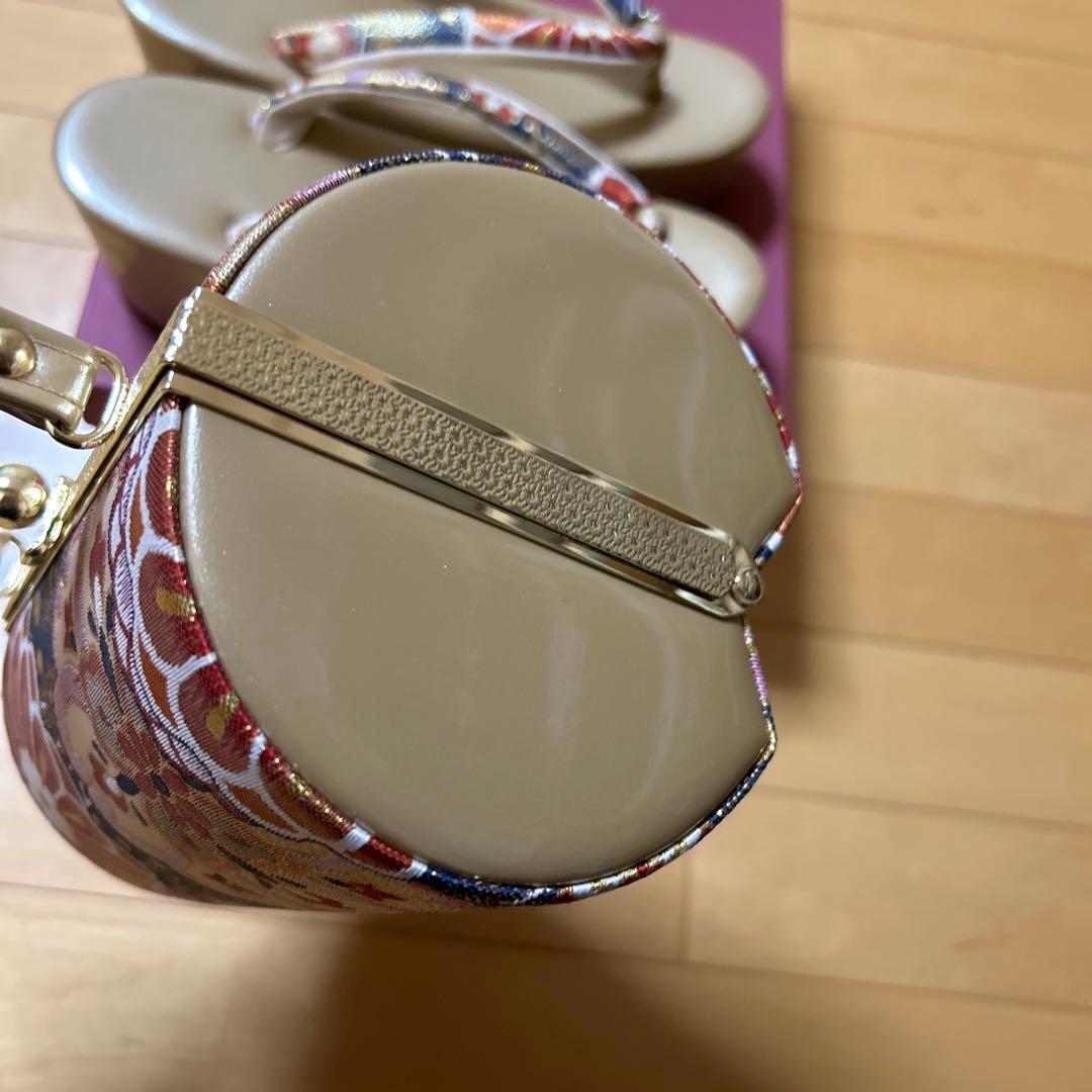 和装用　花柄　ハンドバッグ 草履　セット　成人式