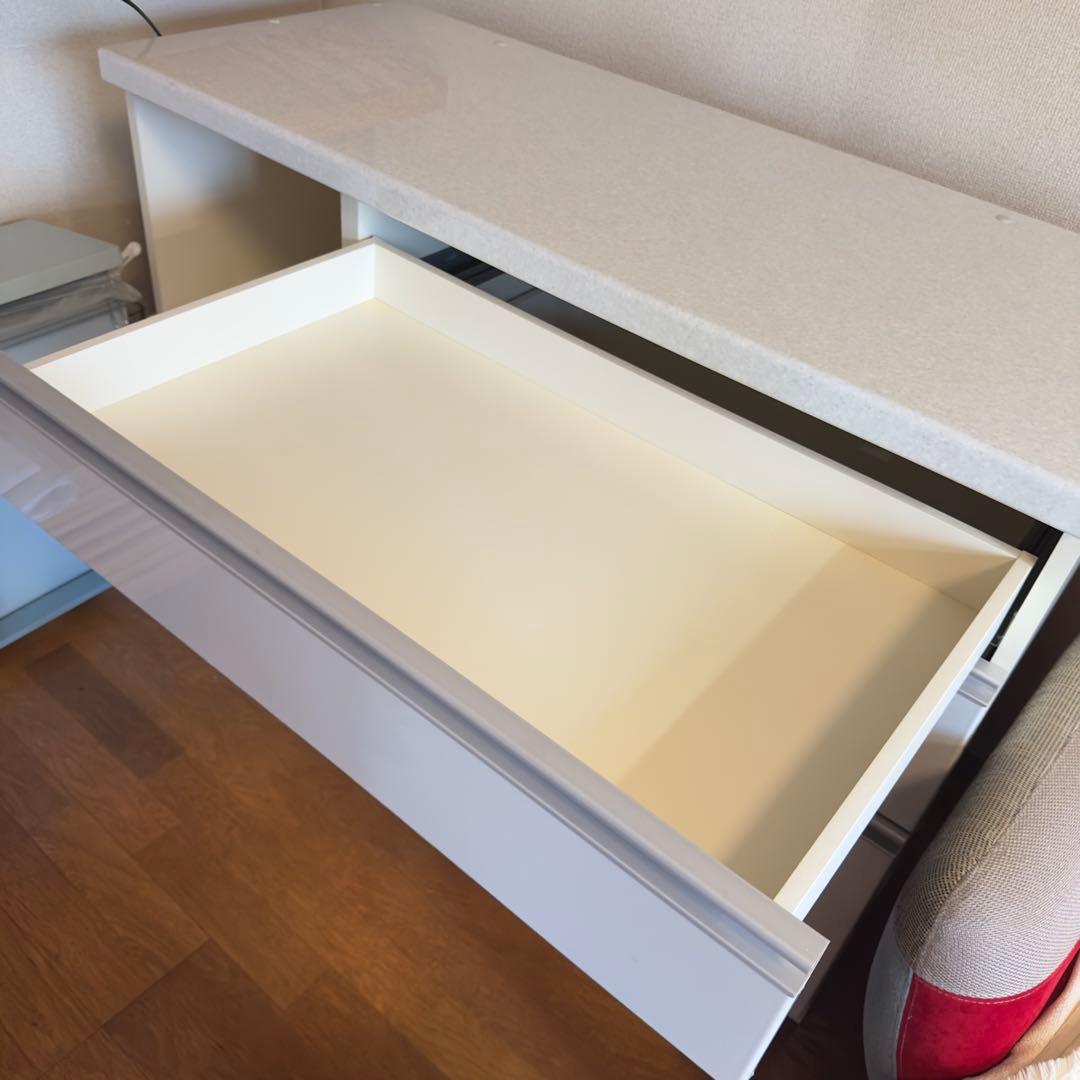 パソパソ　ホワイトキッチン収納キャビネット