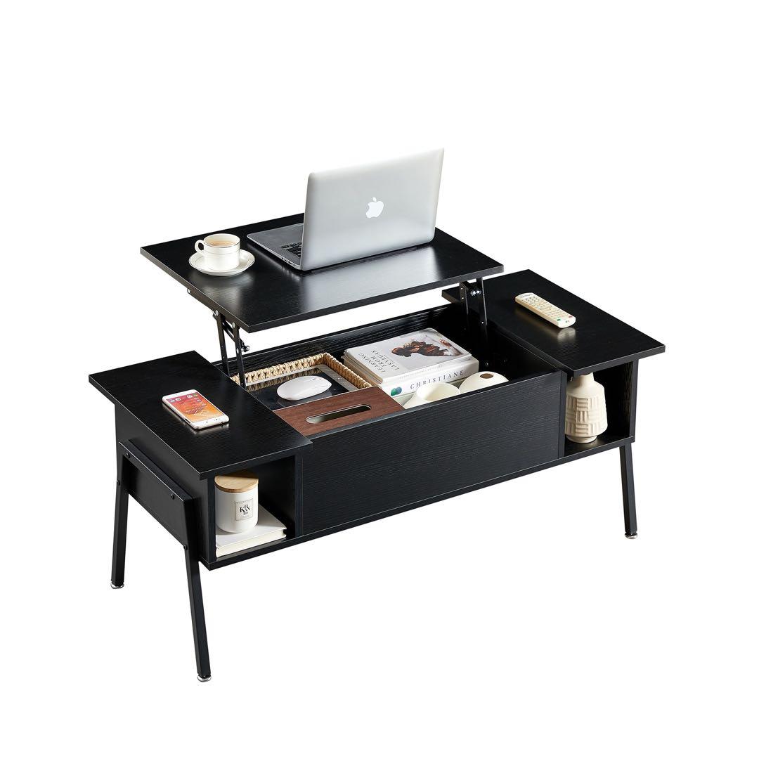 VECELO 完成品 昇降式センターテーブル オープン収納 名古屋市引取可