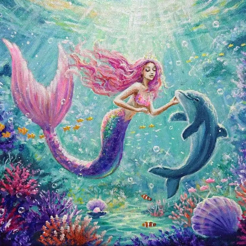 【Princess】アクリル画 F3 風景画 絵画