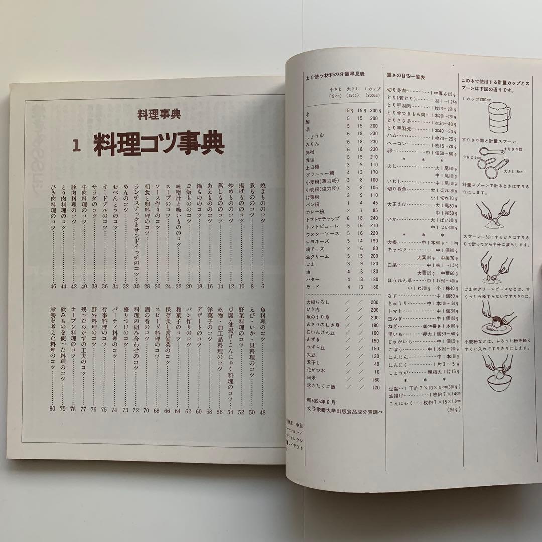 家庭画報 料理教室　料理事典／料理コツ事典・料理品目事典　※非売品