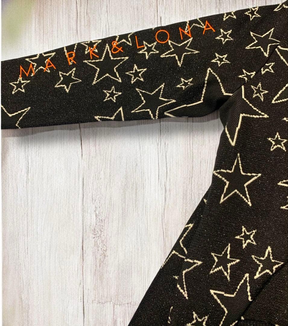 えーな マーク&ロナ Vネックセーター　総スター柄バックスカルロゴ