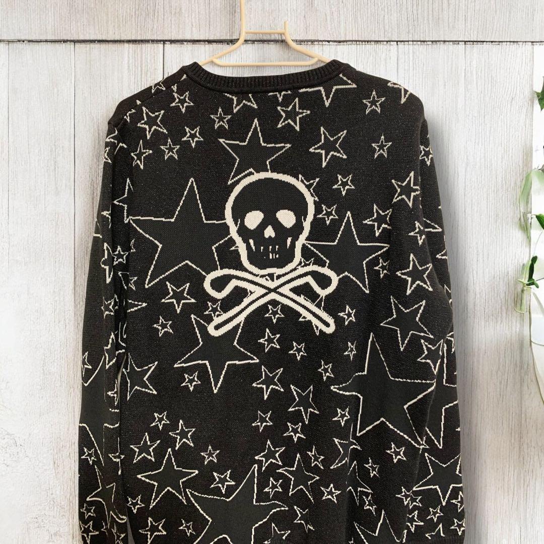 えーな マーク&ロナ Vネックセーター　総スター柄バックスカルロゴ