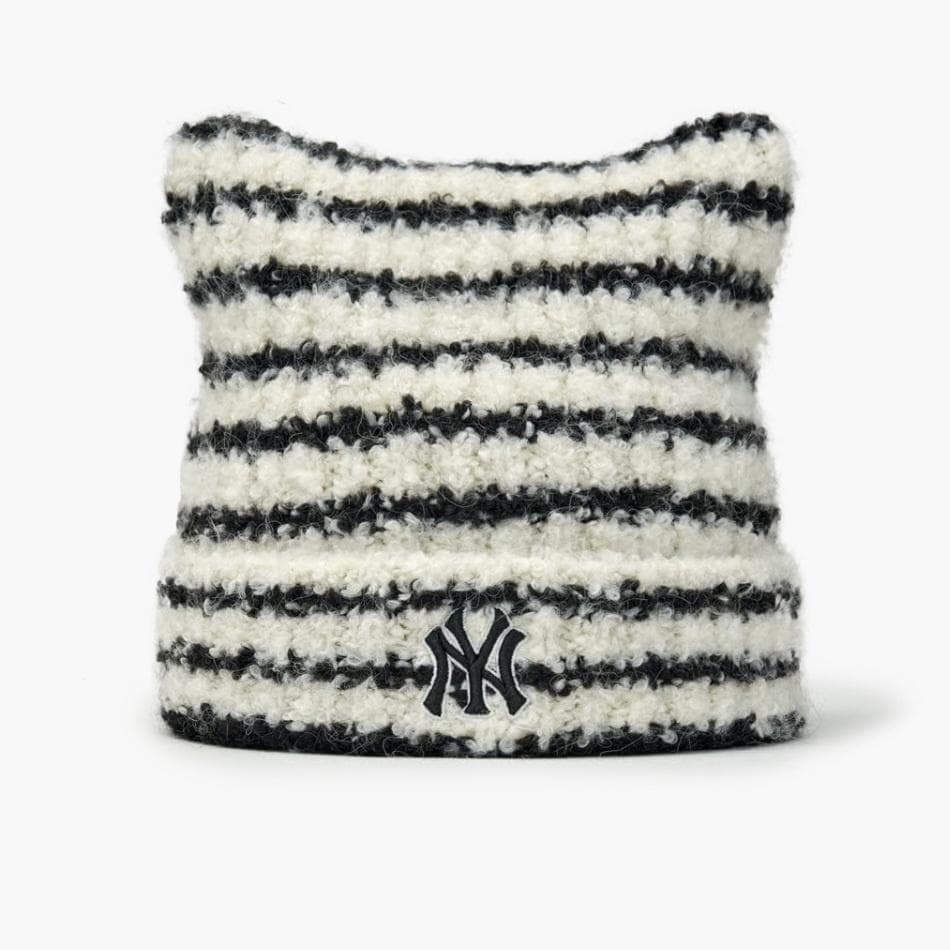 話題沸騰 MLB Korea 白黒 ビーニー 猫耳 韓国 カリナ ギョンミン着用