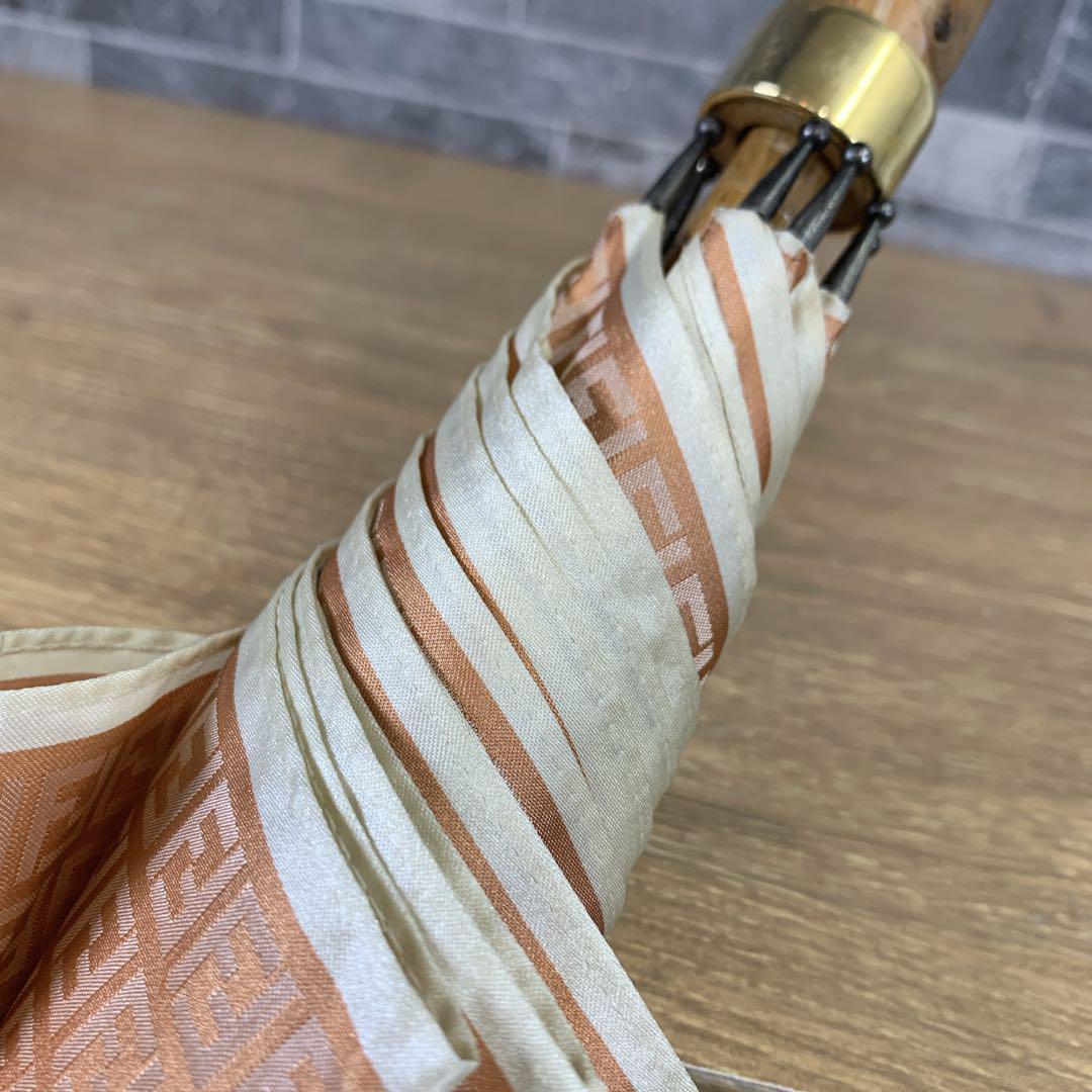 FENDI　フェンディ　長傘　60㎝　8本骨　オレンジ　晴雨兼用傘　ムーンバット