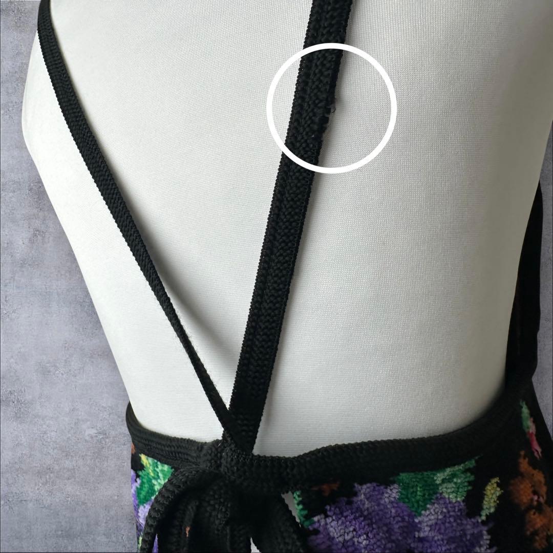 フェイラー FEILER シュニール織 花柄 エプロン ブラック