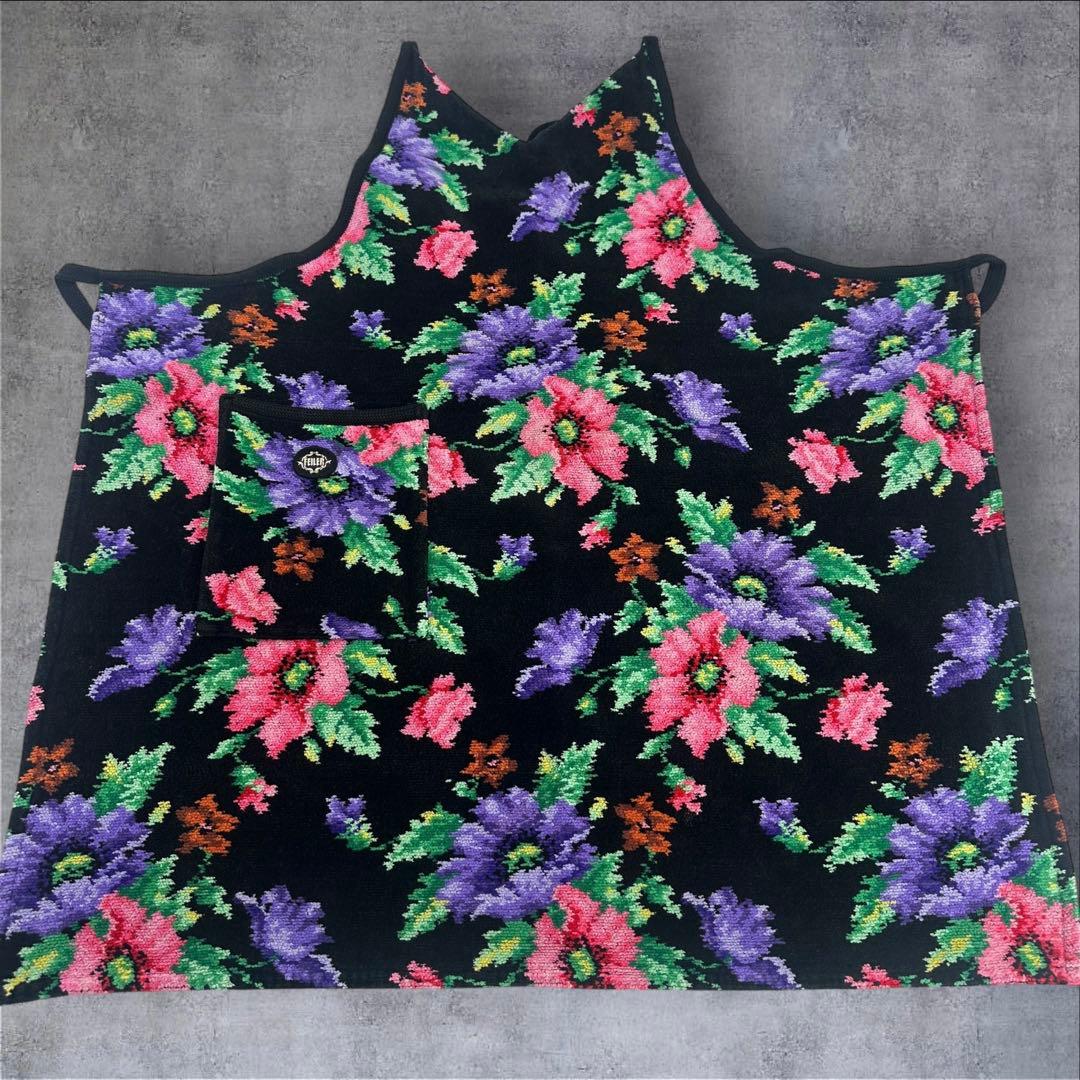 フェイラー FEILER シュニール織 花柄 エプロン ブラック