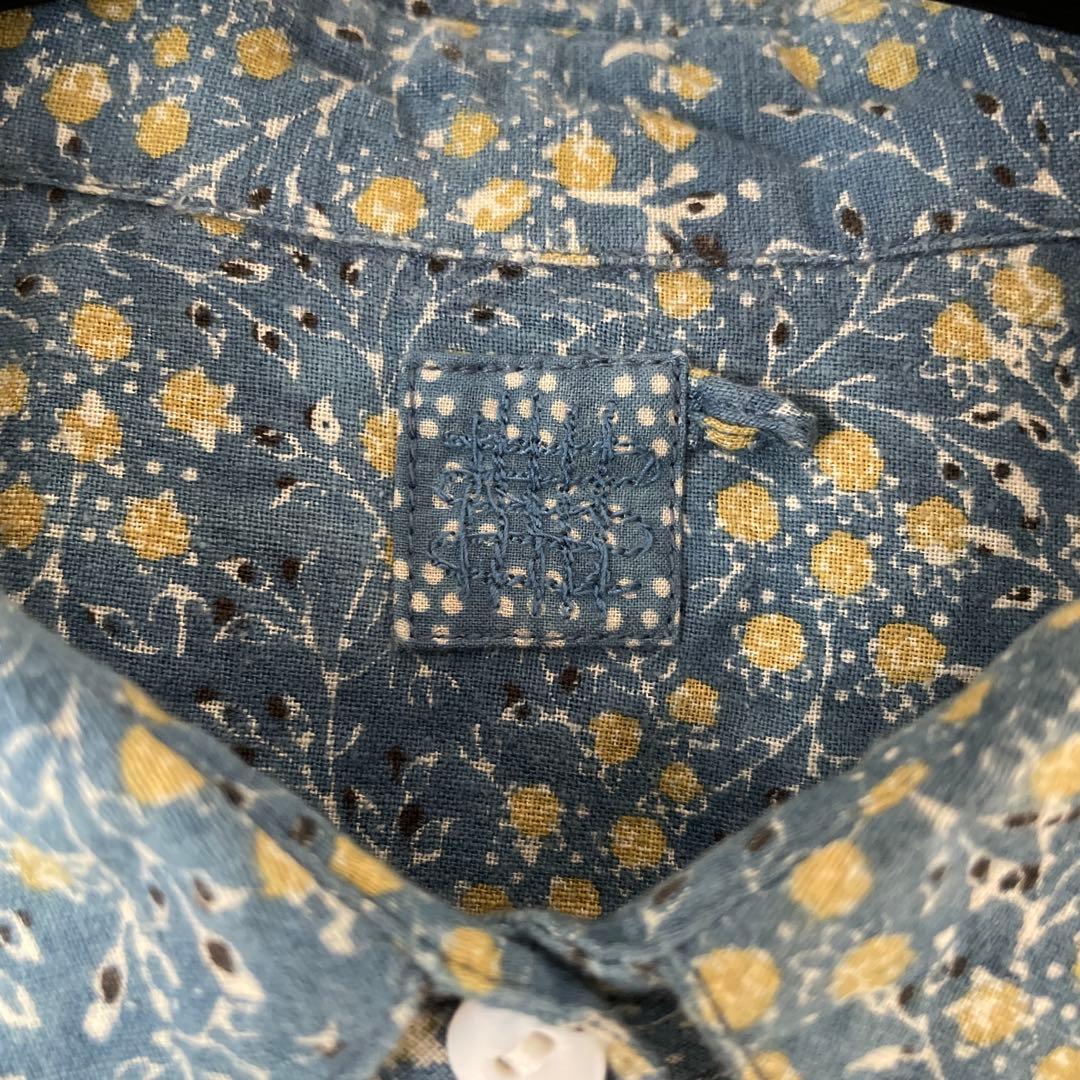 キャリコ アジュラック染め ルーズブラウス ミモザ柄 インド