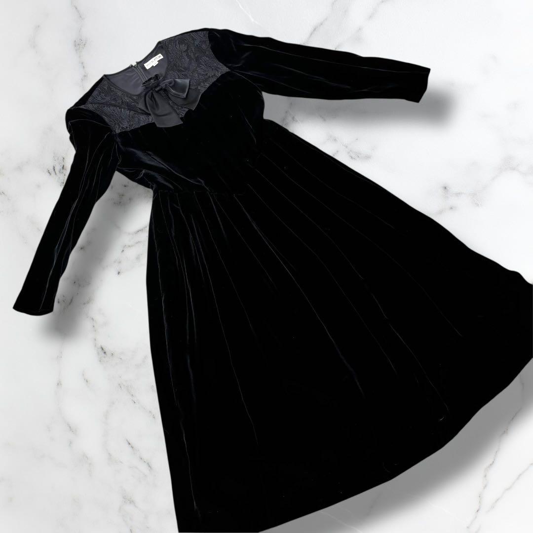 VIVID BOUTIQUE 【森英恵】 ロングワンピース ベルベット　カメリア