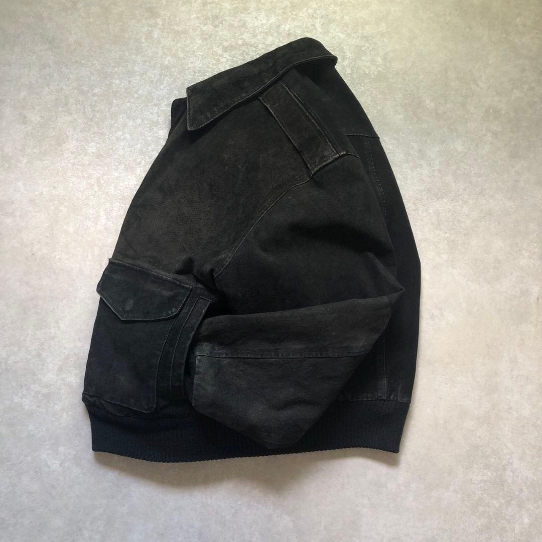 90sヴィンテージA-2型 豚革 ボンバージャケット フェードブラック短丈