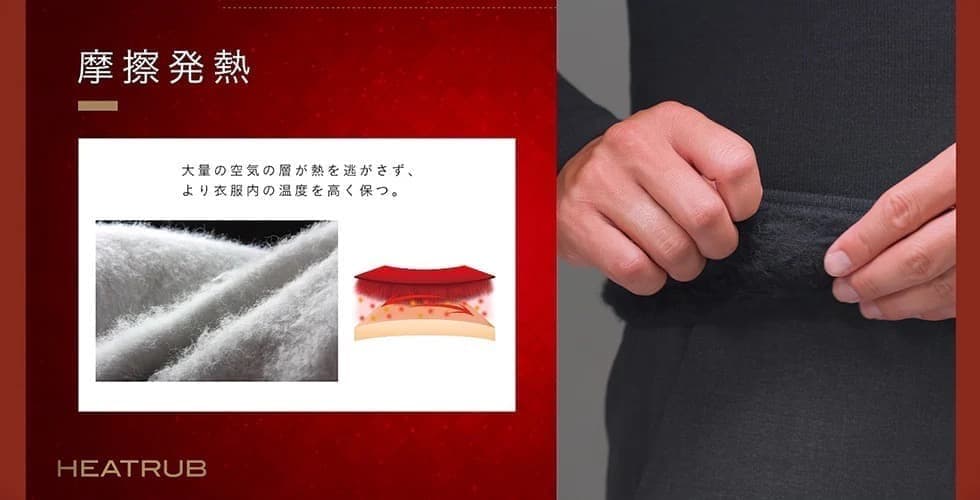 25モデル　ZEROFIT 速暖。HEATRUB モックネック【 M】 ブラック