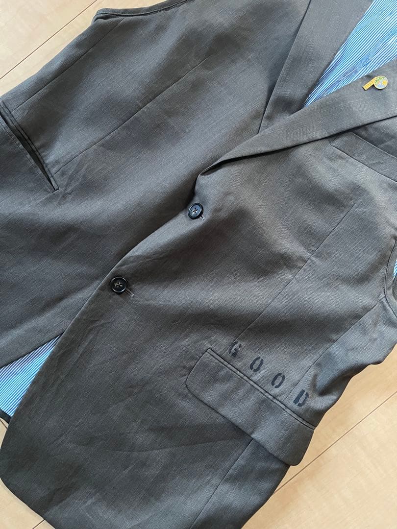 sunny side up フレームワーク別注テーラードベスト　ピンバッジ付き