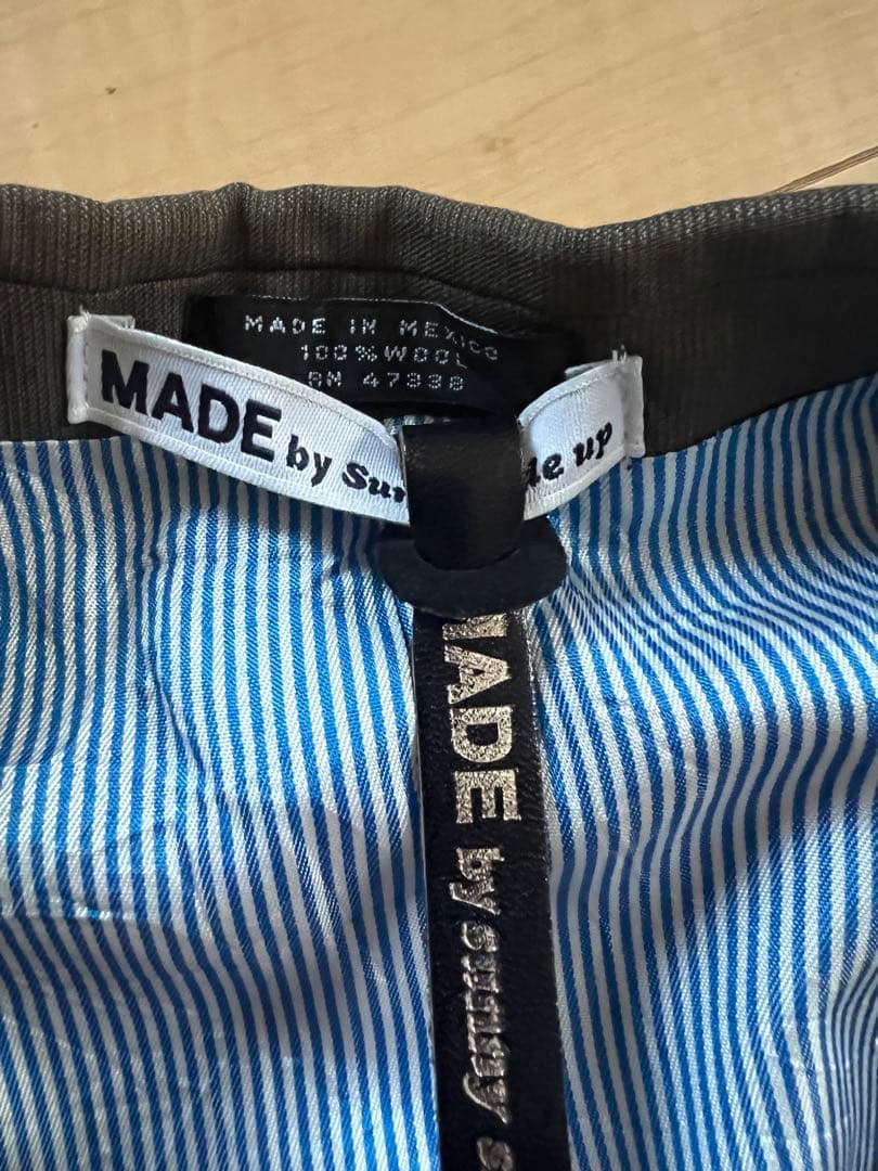 sunny side up フレームワーク別注テーラードベスト　ピンバッジ付き