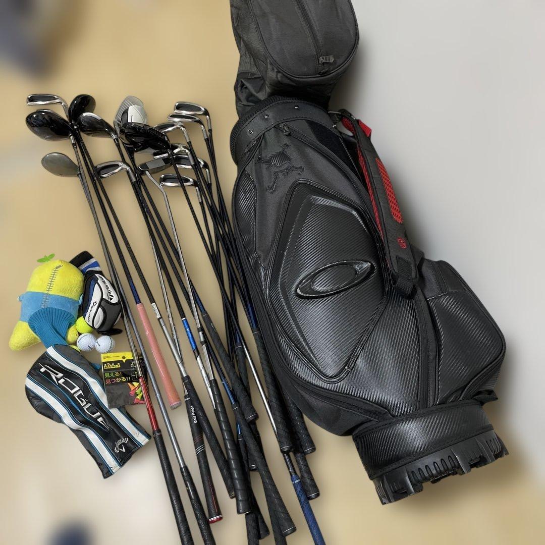 ゴルフクラブセット 右利き テーラーメイド他15本セット キャディバッグ付
