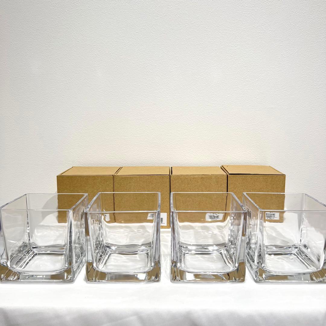 スクエア型　四角　ガラス　フラワーベース　曽我ガラス　16個セット
