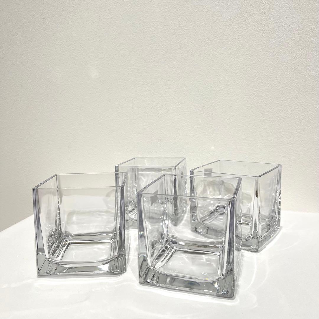 スクエア型　四角　ガラス　フラワーベース　曽我ガラス　16個セット