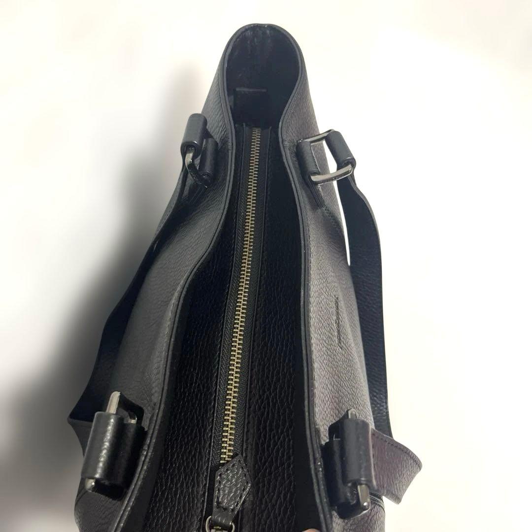 【美品】NEWYORKER シュリンクレザー　トートバッグ　ブラック