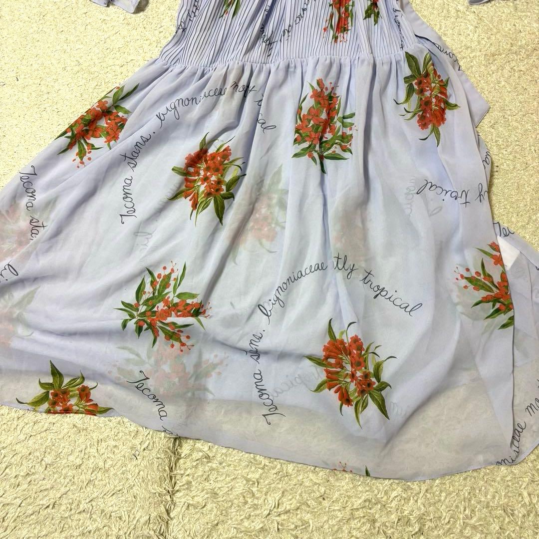 極美品　Diagramフラワーロゴプリントワンピース ラベンダー　サイズ38