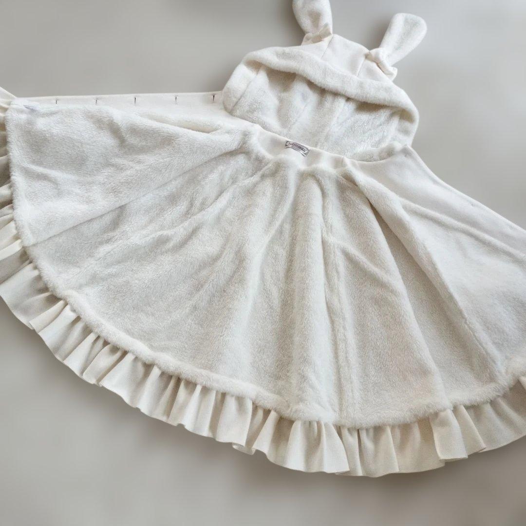 ポンチョコート　ウサギ耳 ポンチョ ロリータ 姫系 ゴスロリ　ホワイトロリータ