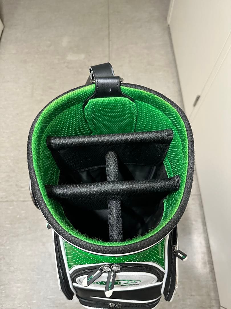 BEAMS GOLF キャディバッグ ホワイト/グリーン