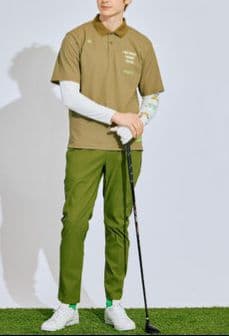 PW CIRCULUS 半袖ポロシャツ　Lサイズ　メンズ　ゴルフ カーキ 美品