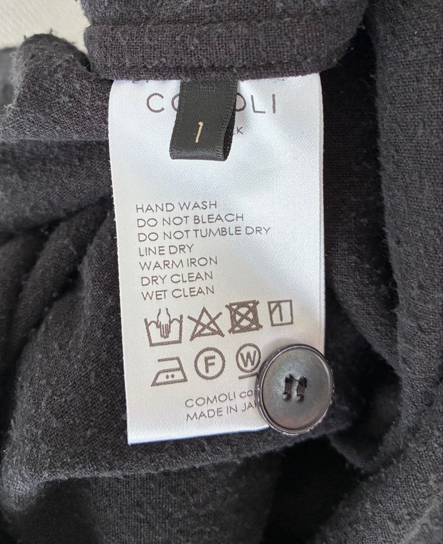 寺*ス様 COMOLI 24SS シルクノイル シャツジャケット BLACK 1