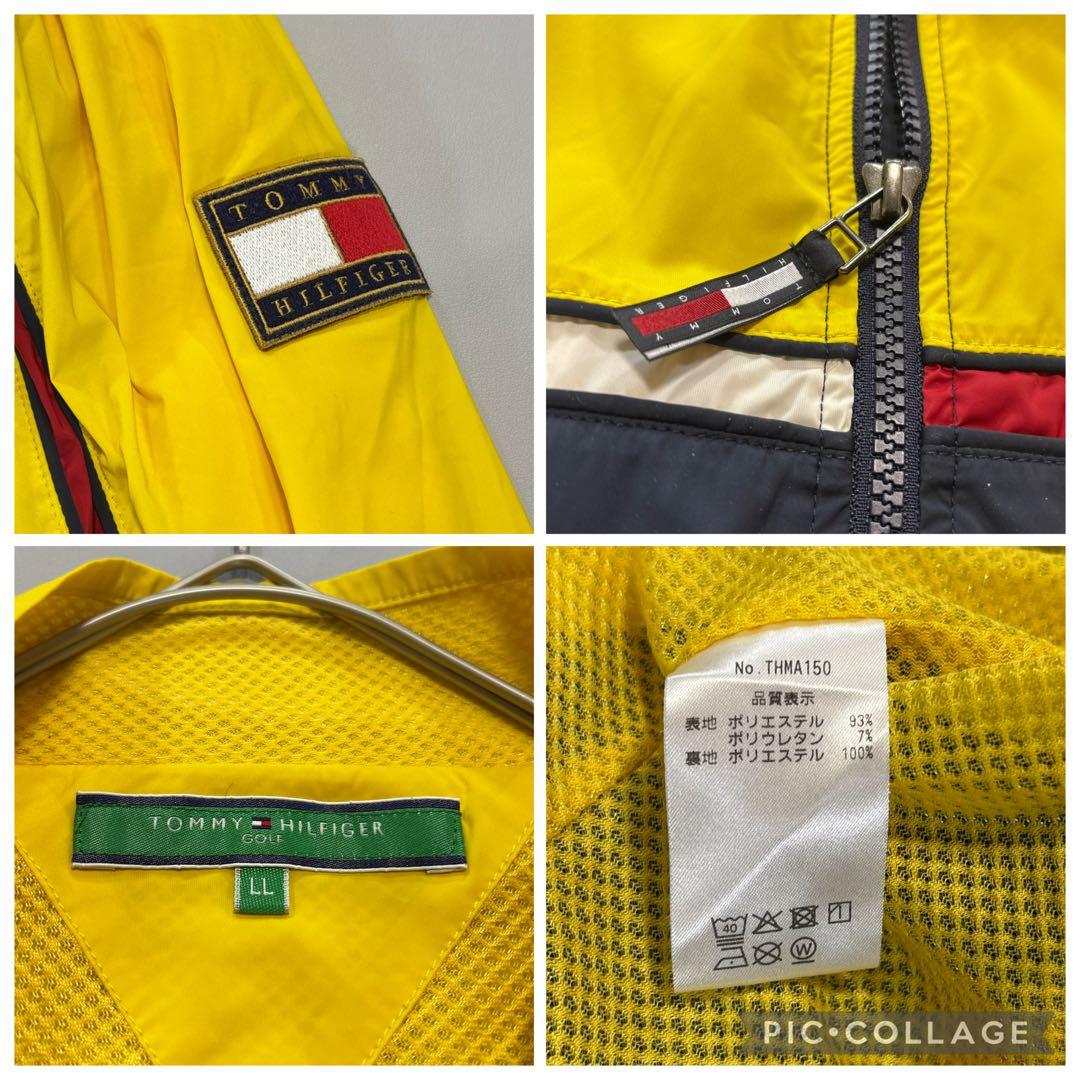 トミーヒルフィガーゴルフ　ナイロンジャケット　LL イエロー　ネイビー　メンズ