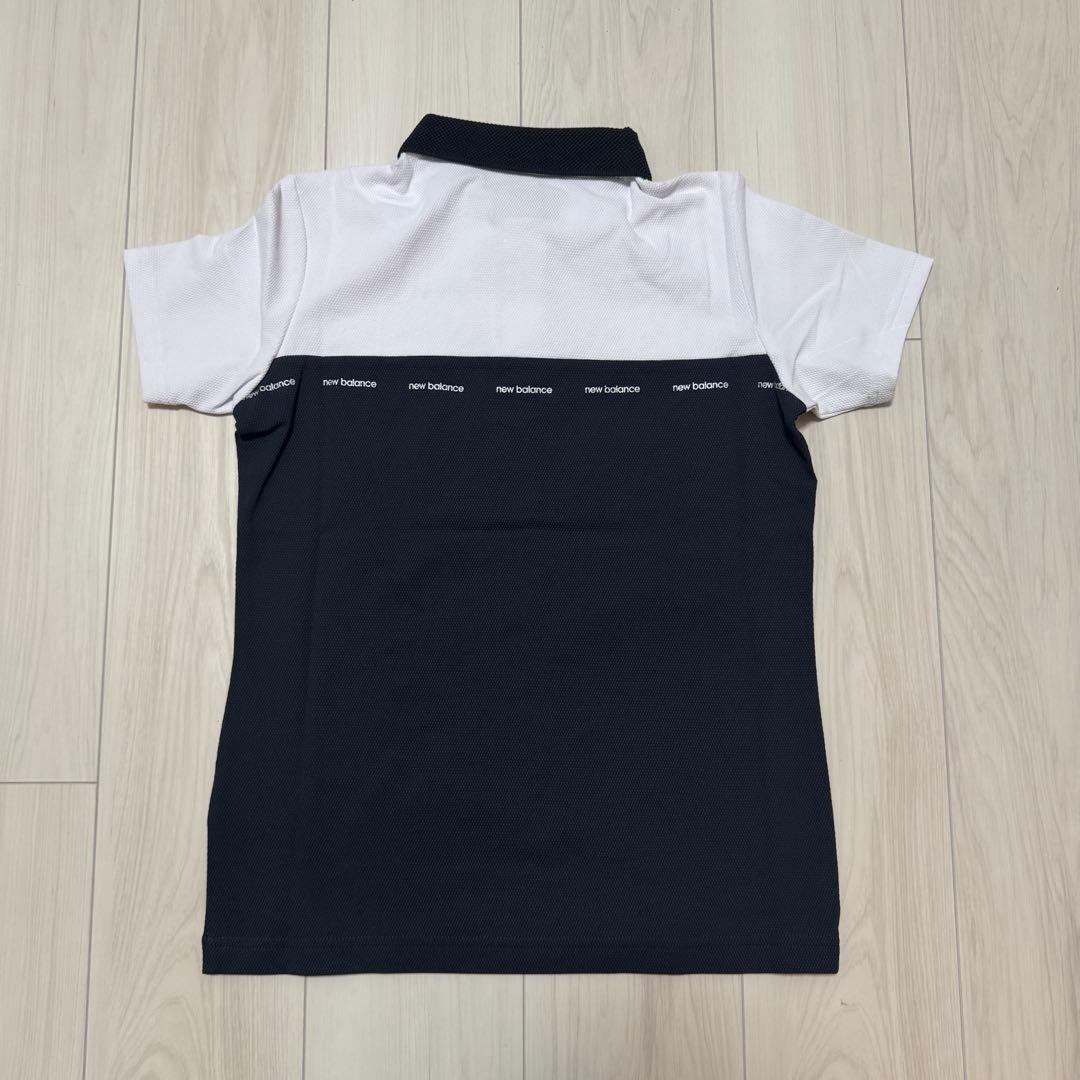 新品 ニューバランス ゴルフ 半袖 ポロシャツ ホワイト ブラック バイカラー