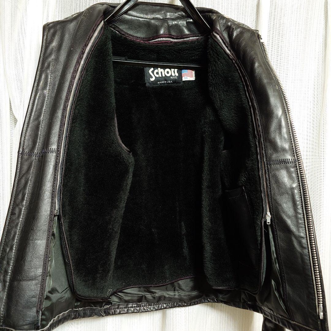 SCHOTT 641 ライナー付 サイズ34 シングル ライダースジャケット