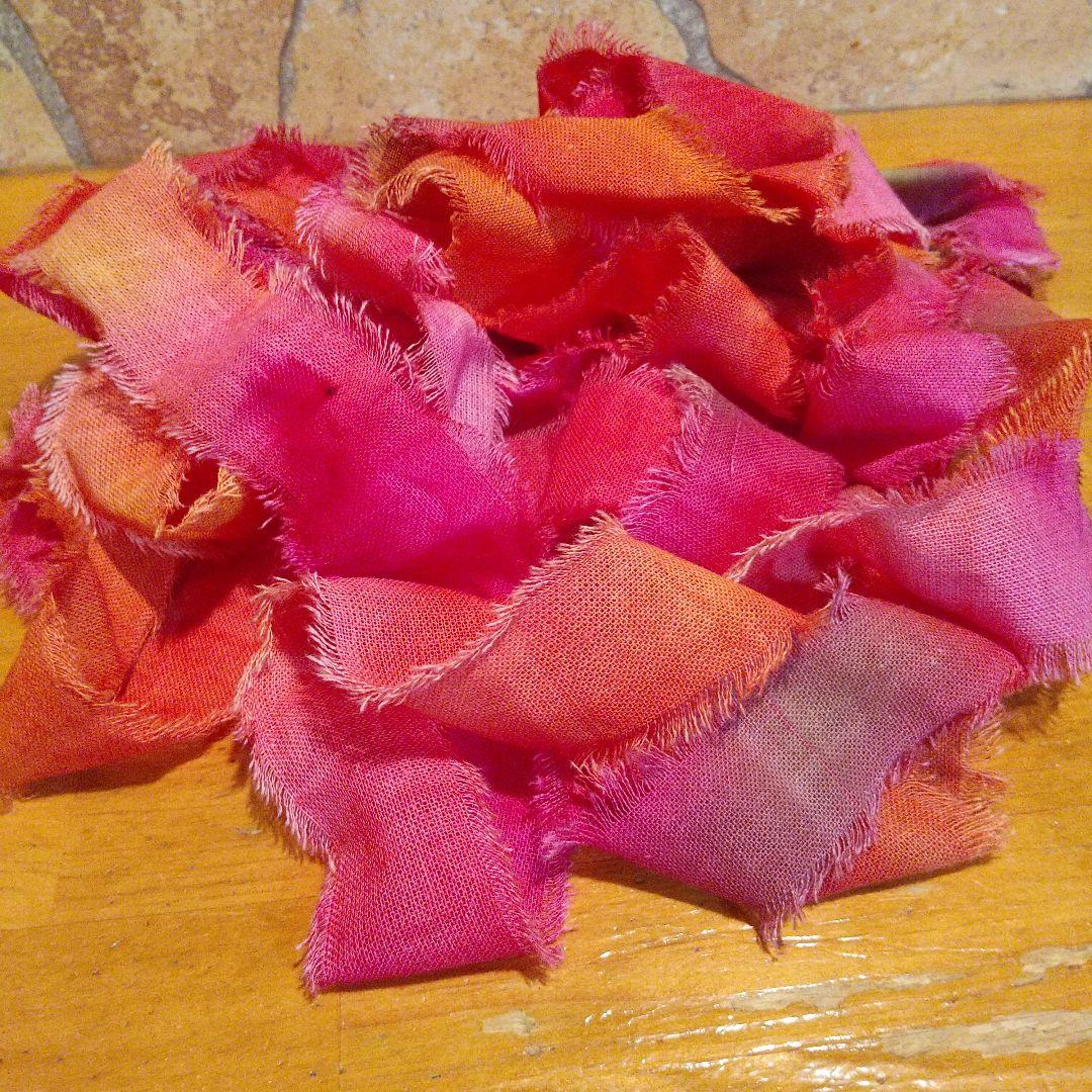 ちょここ。30，ジャンクジャーナル素材。フリンジ加工裂き布リボン