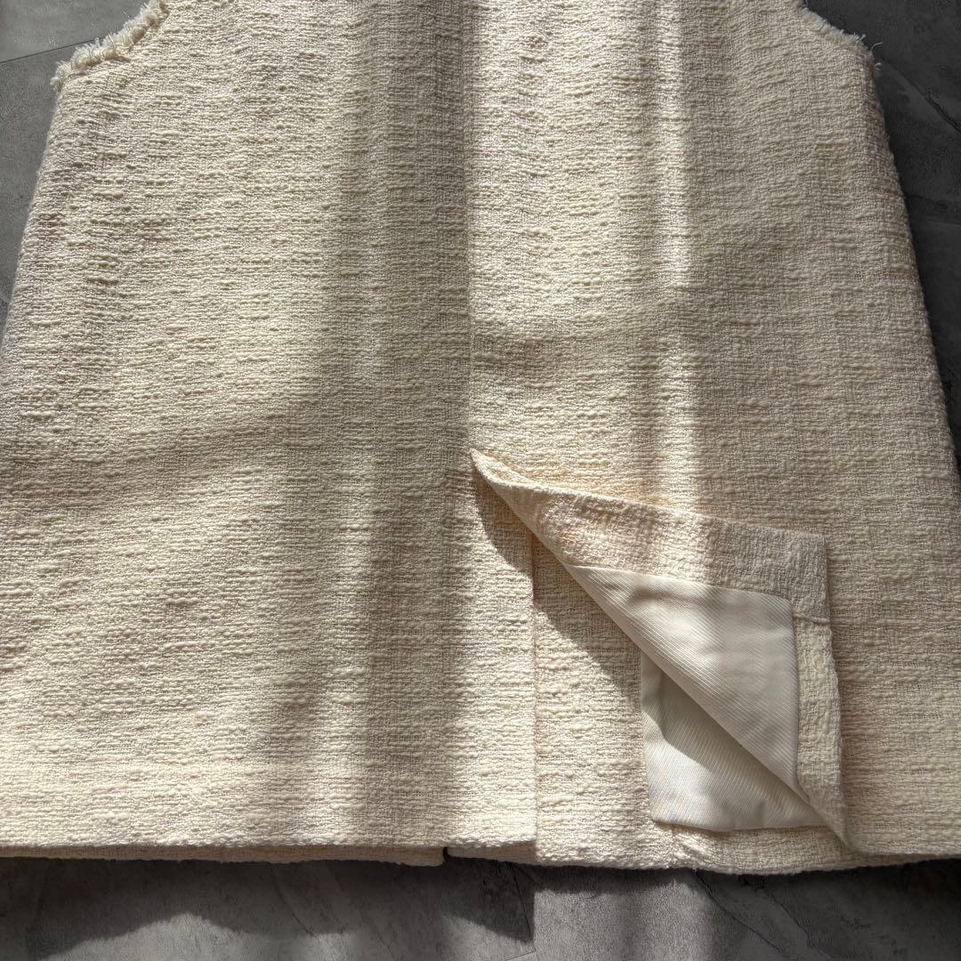 PUAL CE CIN ピュアルセシン コットンツイードベスト アイボリー