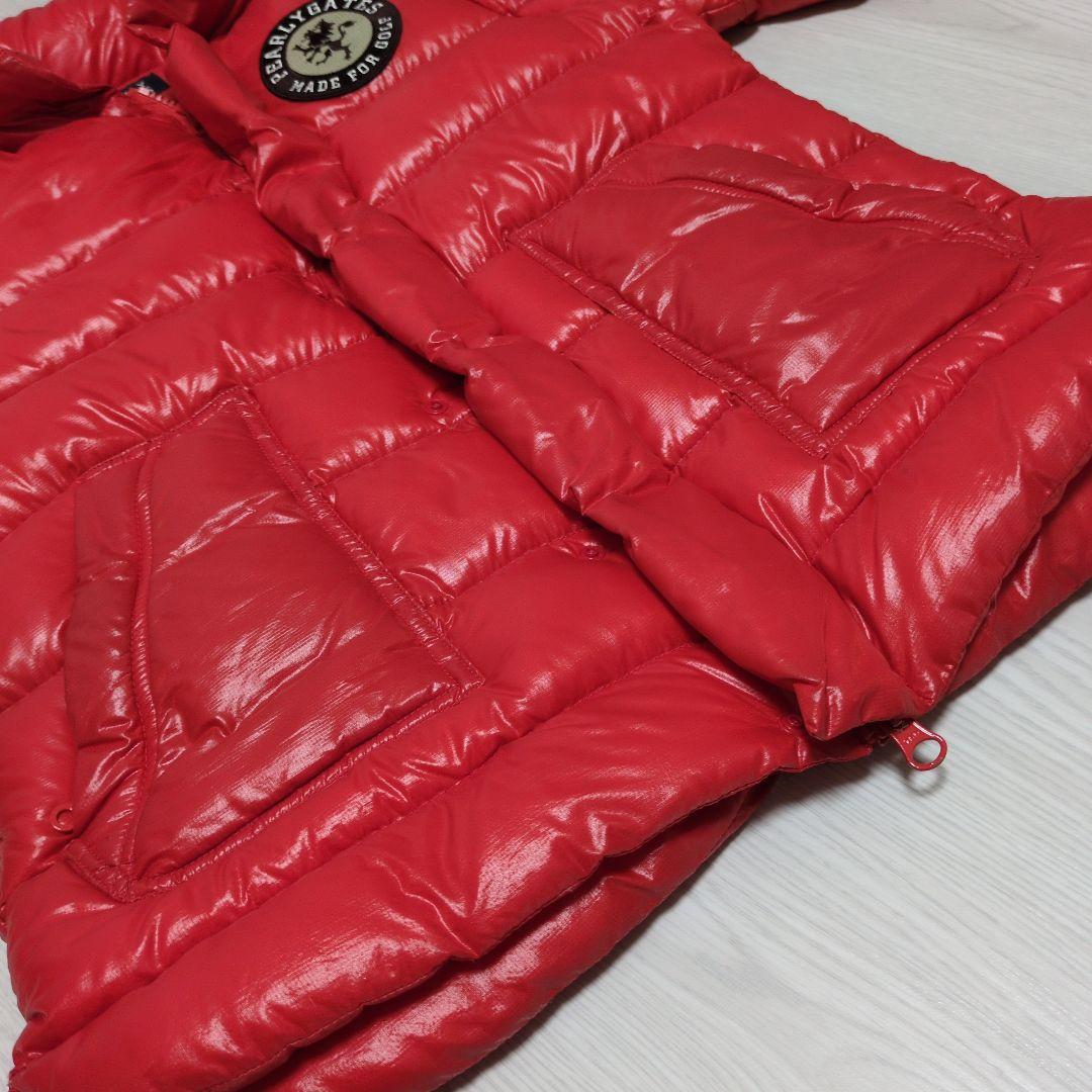 パーリーゲイツ 2way ダウンジャケット ベスト ゴルフ　ワッペン　レッド 赤