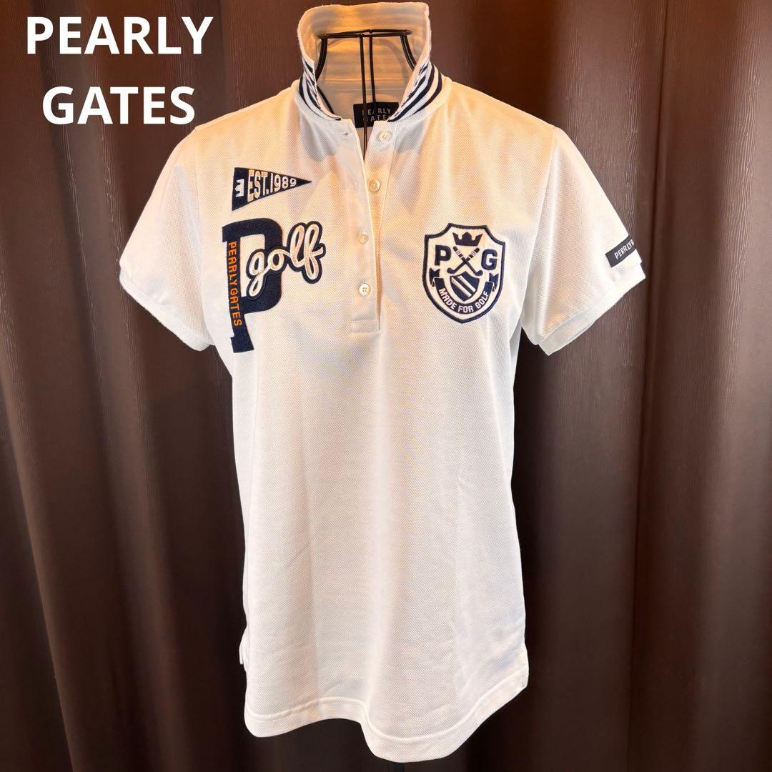 ★PEARY GATES★ L★白ポロシャツ★左右胸、左腕背中ロゴ有★美品★素敵