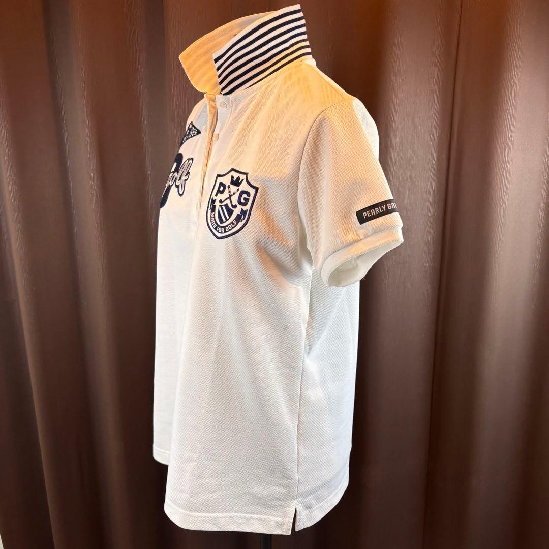★PEARY GATES★ L★白ポロシャツ★左右胸、左腕背中ロゴ有★美品★素敵