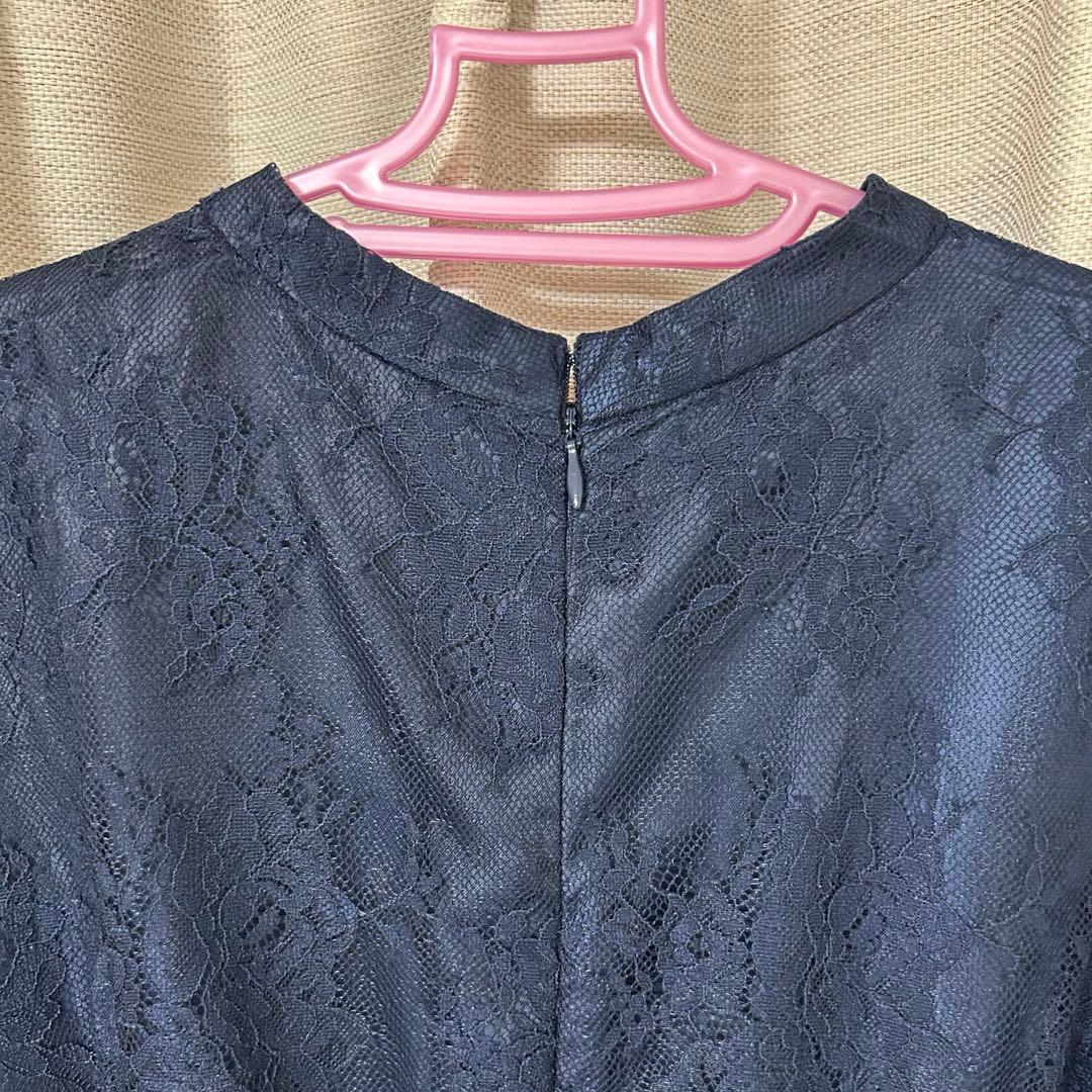 AIMER プチハイネック　5分袖レースパーティードレス　結婚式　オケージョン