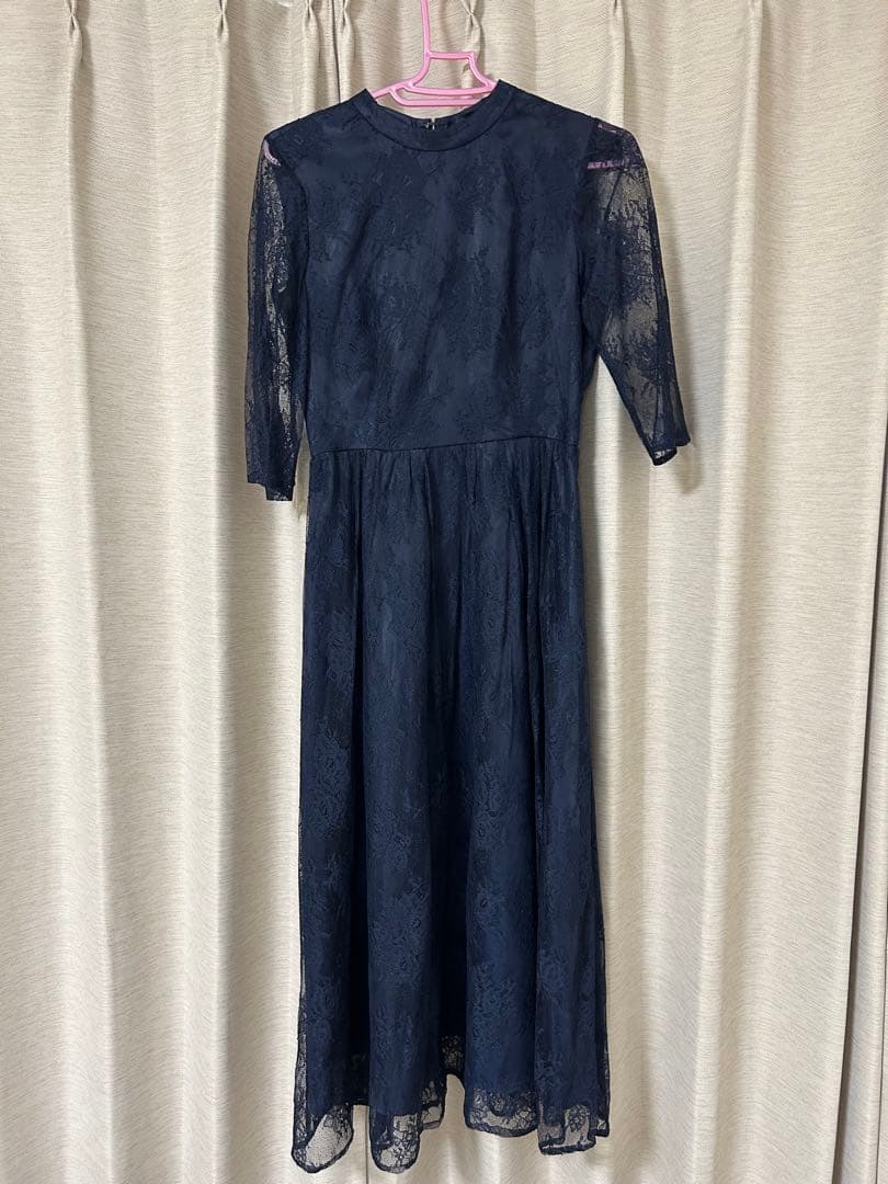 AIMER プチハイネック　5分袖レースパーティードレス　結婚式　オケージョン