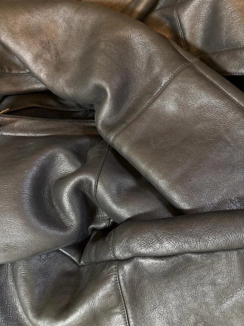 【中古】フェラガモ ガンチーニ ムートンコート メンズ 黒