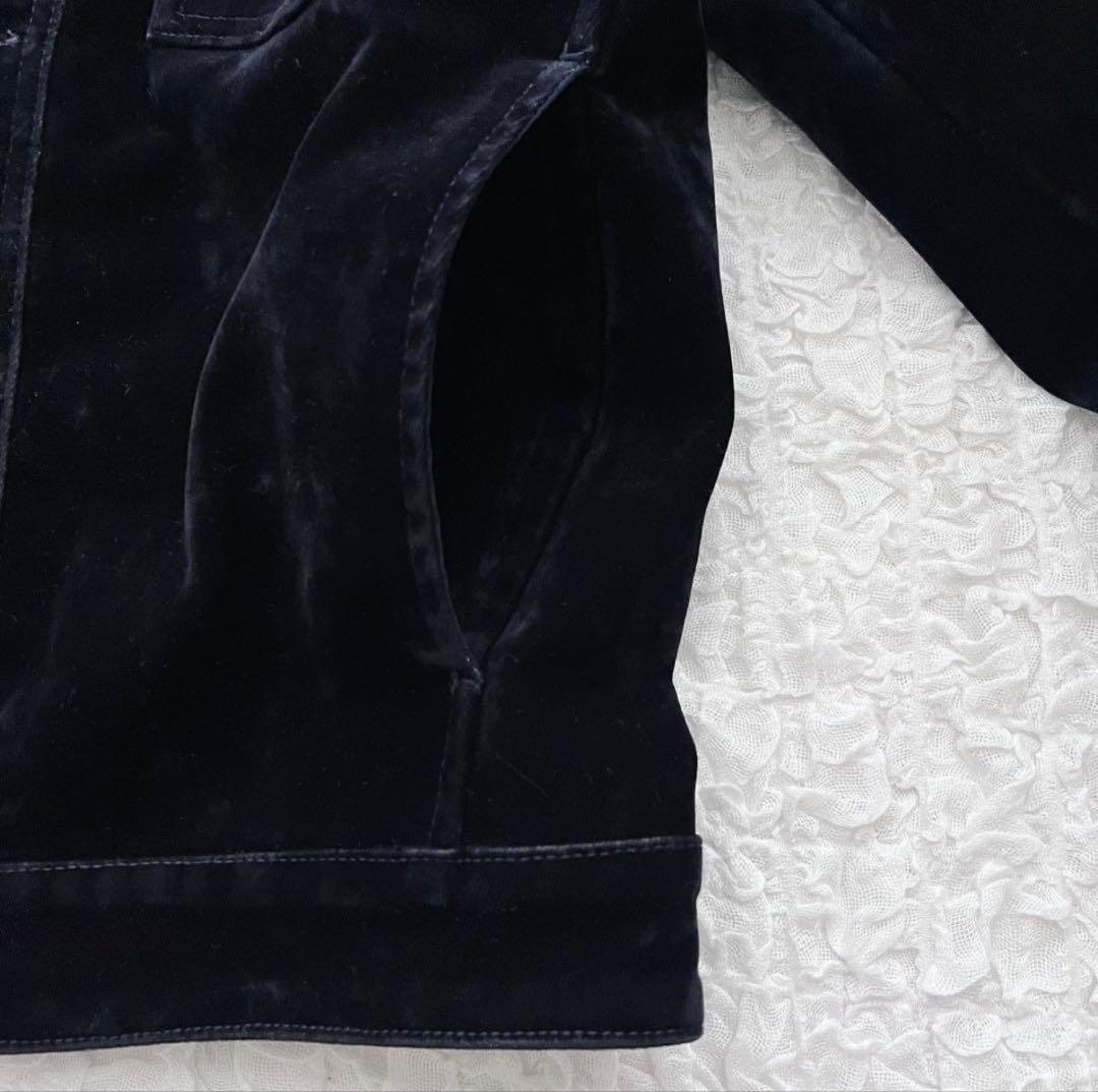 ザラ　フロッキー　ベルベット調ジャケット　S ネイビー　メンズ　春　羽織 即完