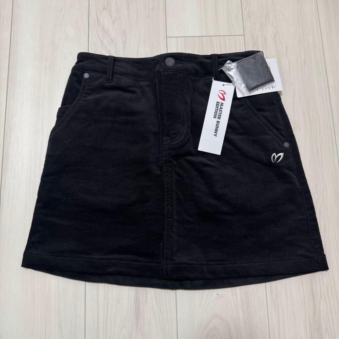 【新品】マスターバニーゴルフスカート ベロア ブラック トレッチ黒00 XS