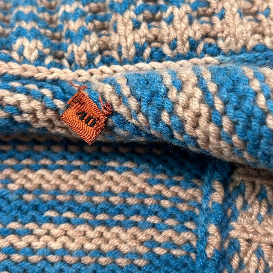 K18 美品 M ミッソーニ イタリア製 ベスト ブルー ベージュ レディース