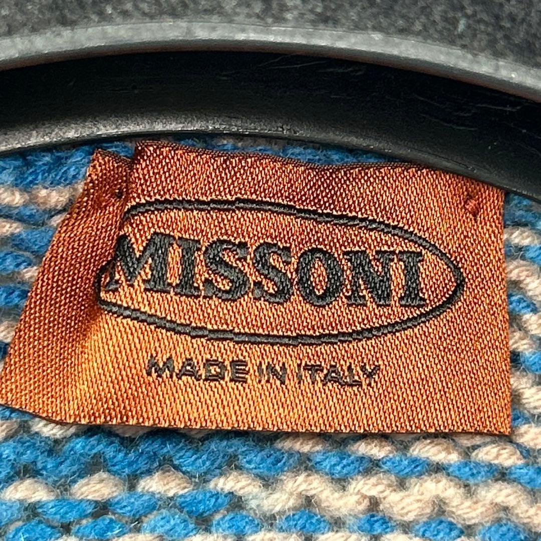 K18 美品 M ミッソーニ イタリア製 ベスト ブルー ベージュ レディース