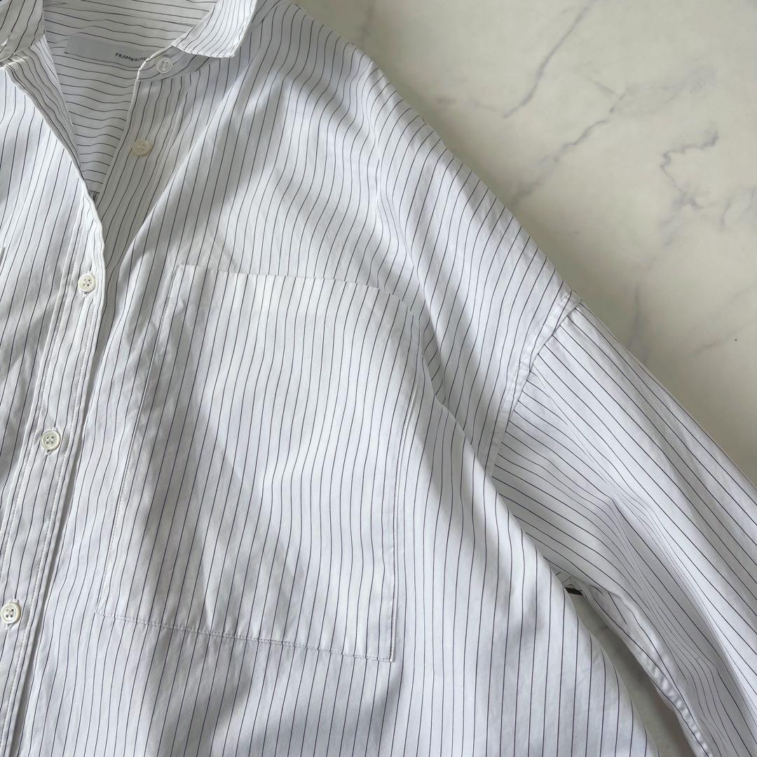 【美品】フレームワーク オーバーサイズ ストライプ シャツ ブラウス コットン