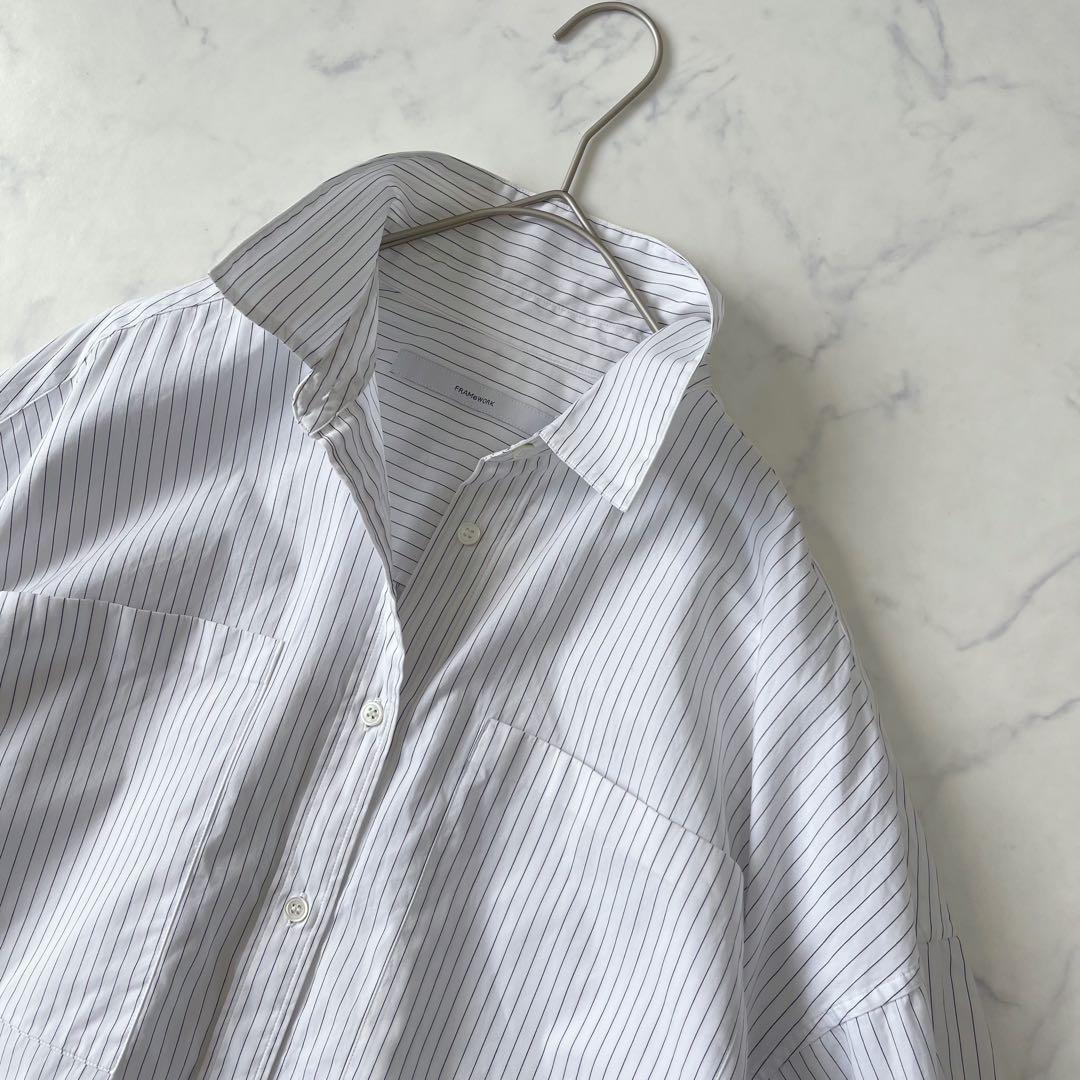 【美品】フレームワーク オーバーサイズ ストライプ シャツ ブラウス コットン