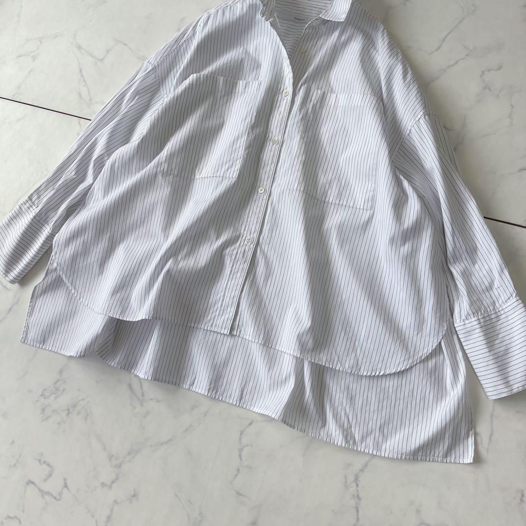 【美品】フレームワーク オーバーサイズ ストライプ シャツ ブラウス コットン