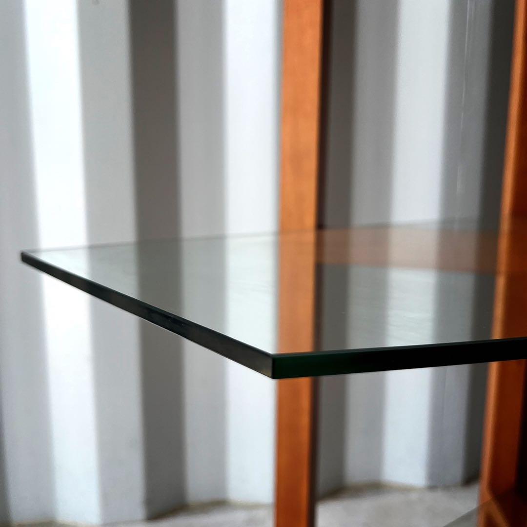 取付無料！イデー ガラス天板おしゃれデザインインテリアシェルフ 飾り棚✨