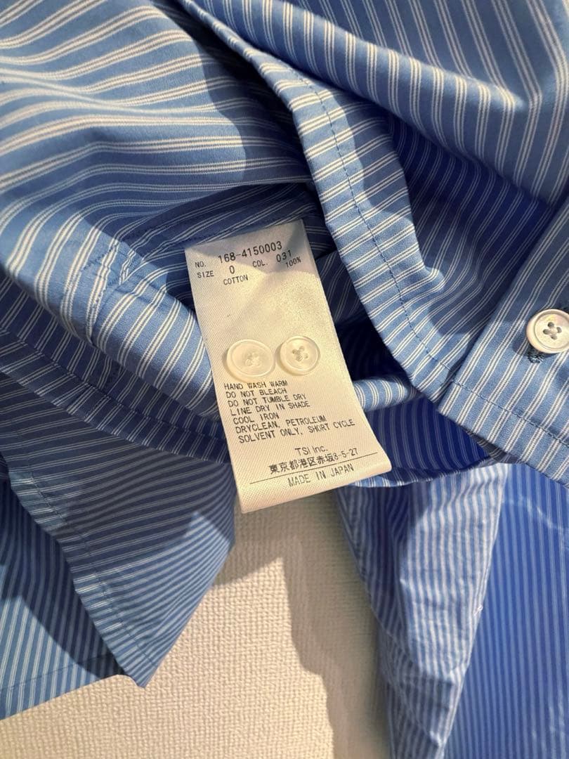 YLEVE ストライプ クロップドシャツ